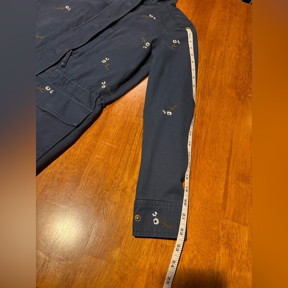 Madewell XXS Navy Embroidered Utility Jacket Cotton Floral Military Style - Picture 13 of 14